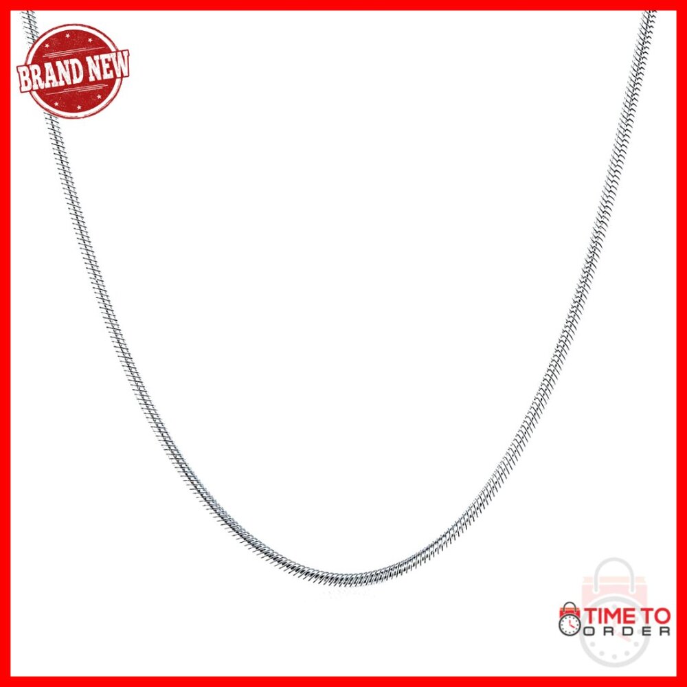 Sterling Silver Snake Chain Necklace 24 Inch Lobster Clasp